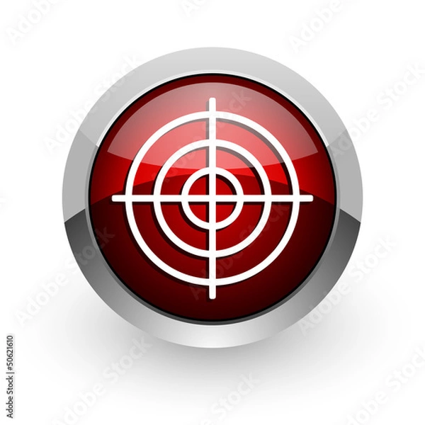 Fototapeta target red circle web glossy icon