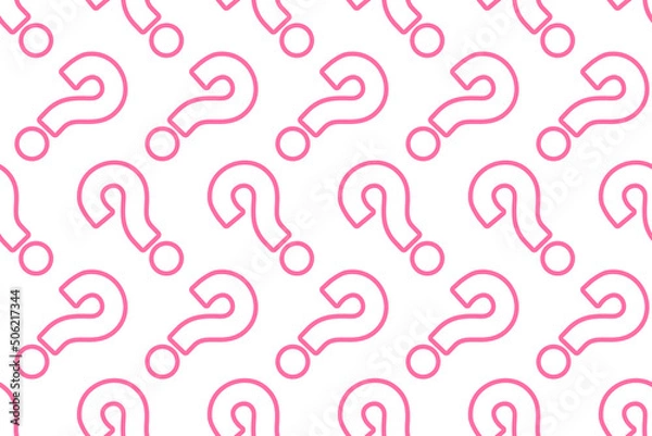 Obraz seamless pattern from pink question marks on a white background.