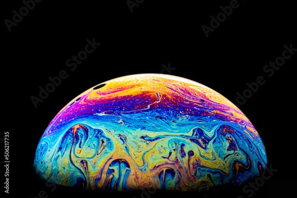 Obraz Soap bubble against a black background