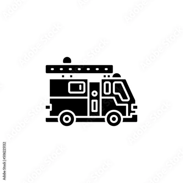 Fototapeta firetruck vector icon. transportation and vehicle icon solid style. perfect use for icon, logo, illustration, website, and more. icon design solid style