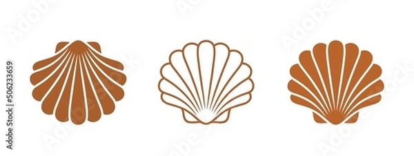 Obraz Scallop logo. Isolated scallop  on white background