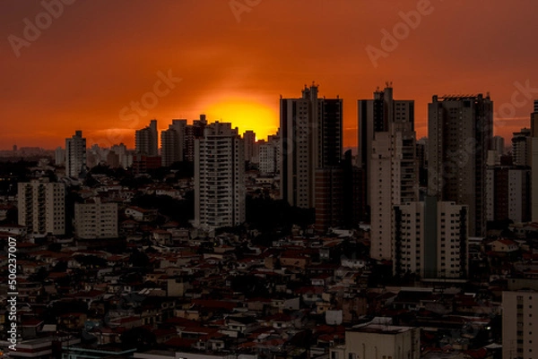 Obraz city skyline at sunset