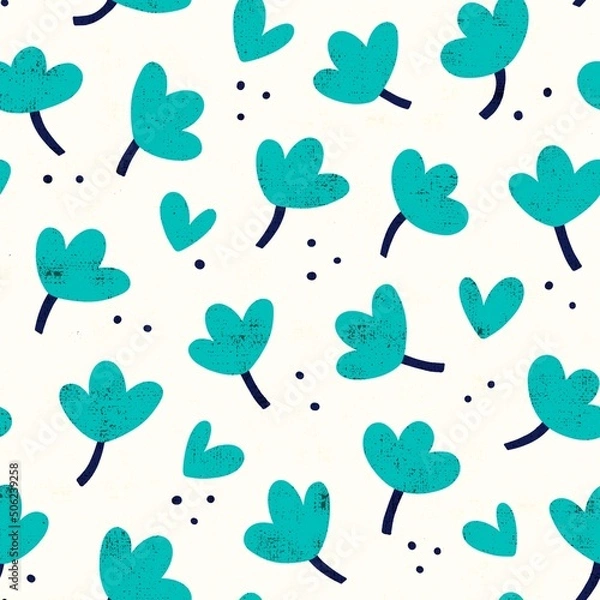 Obraz Mint green floral pattern illustration