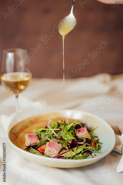 Obraz tuna with asparagus