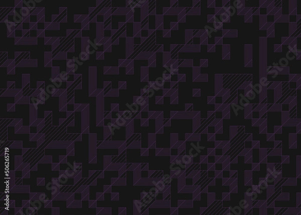 Fototapeta Implementation of Edward Zajec’s “Il Cubo” from 1971. Essentially a Truchet tile set of 8 tiles and rules for placement art illustration