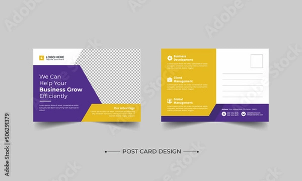 Fototapeta Corporate Professional Business Postcard Design, Corporate postcard template design. Event Card Design, Direct Mail EDDM Template, Invitation Design, Print Ready Corporate Professional Business