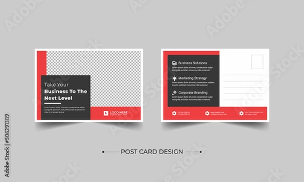 Fototapeta Corporate Professional Business Postcard Design, Corporate postcard template design. Event Card Design, Direct Mail EDDM Template, Invitation Design, Print Ready Corporate Professional Business