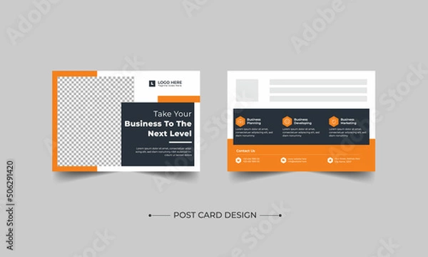Fototapeta Corporate Professional Business Postcard Design, Corporate postcard template design. Event Card Design, Direct Mail EDDM Template, Invitation Design, Print Ready Corporate Professional Business