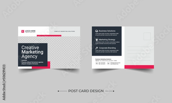 Fototapeta Corporate Professional Business Postcard Design, Corporate postcard template design. Event Card Design, Direct Mail EDDM Template, Invitation Design, Print Ready Corporate Professional Business