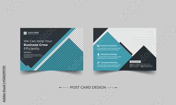 Fototapeta Corporate Professional Business Postcard Design, Corporate postcard template design. Event Card Design, Direct Mail EDDM Template, Invitation Design, Print Ready Corporate Professional Business