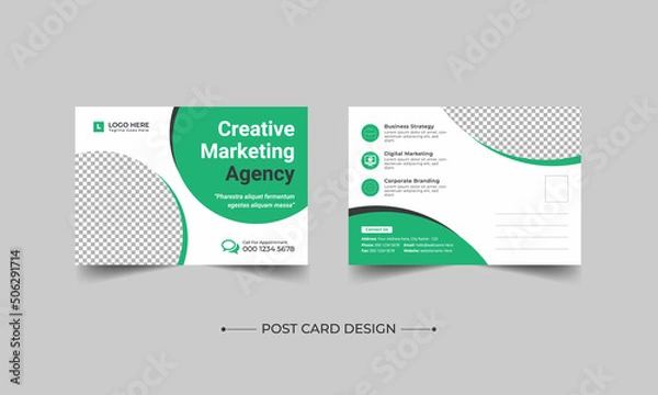 Obraz Corporate Professional Business Postcard Design, Corporate postcard template design. Event Card Design, Direct Mail EDDM Template, Invitation Design, Print Ready Corporate Professional Business