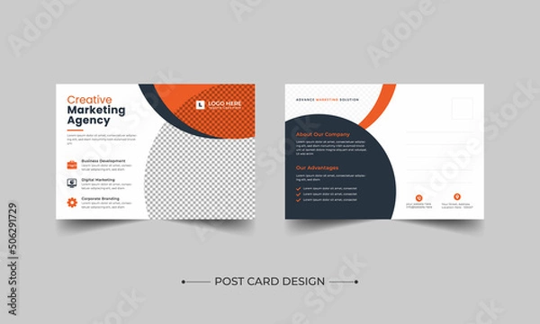 Fototapeta Corporate Professional Business Postcard Design, Corporate postcard template design. Event Card Design, Direct Mail EDDM Template, Invitation Design, Print Ready Corporate Professional Business