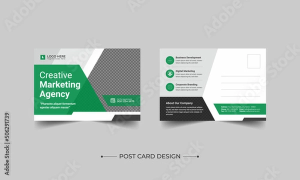 Fototapeta Corporate Professional Business Postcard Design, Corporate postcard template design. Event Card Design, Direct Mail EDDM Template, Invitation Design, Print Ready Corporate Professional Business