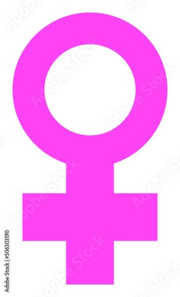 Fototapeta Female sign vector illustration. Flat illustration iconic design of female sign, isolated on a white background.
