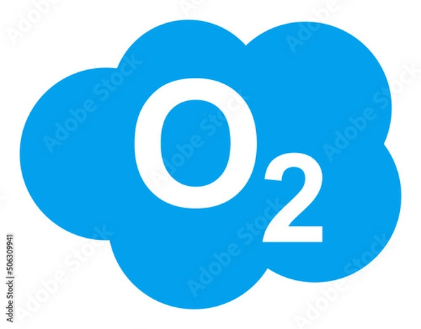 Fototapeta Oxigen cloud vector illustration. Flat illustration iconic design of oxigen cloud, isolated on a white background.
