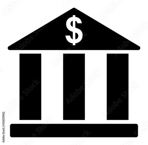 Fototapeta Bank vector illustration. Flat illustration iconic design of bank, isolated on a white background.