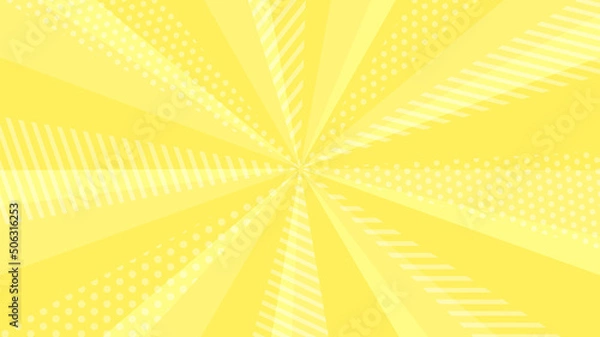 Fototapeta 模様が入っているお洒落なサンバースト集中線背景素材　イエロー
