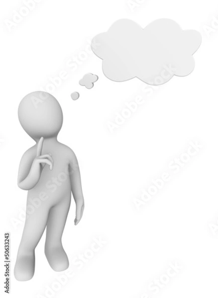 Obraz 3d human with idea bubble