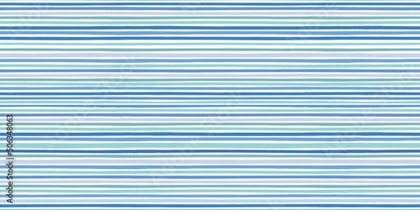 Fototapeta Striped pattern background. Vector seamless repeat border of horizontal stripes in blue and green.