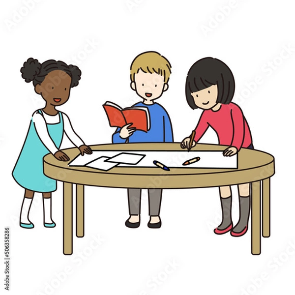 Fototapeta 子どもたちのグループワーク