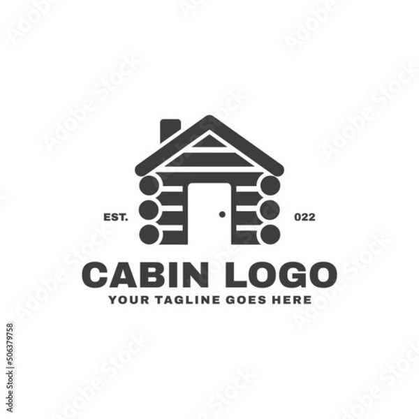 Obraz Cabin simple flat logo design vector