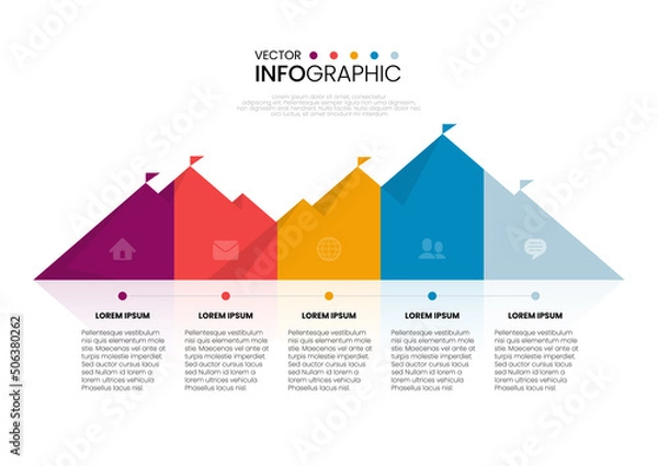 Fototapeta Mountain infographic template, vector illustration