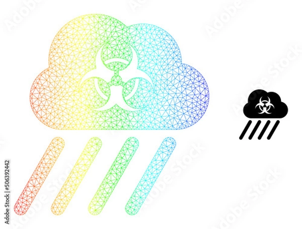 Obraz Spectral colorful mesh toxic rain. Vector model is based on toxic rain icon. Vibrant carcass mesh icon.