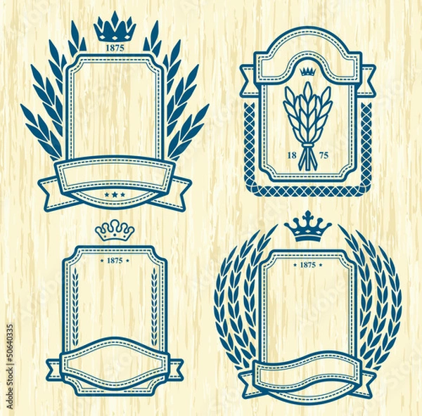 Fototapeta four vector  labels (CMYK colors)