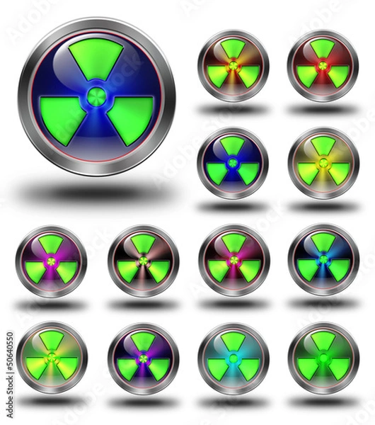 Fototapeta Radioactive glossy icons, crazy colors