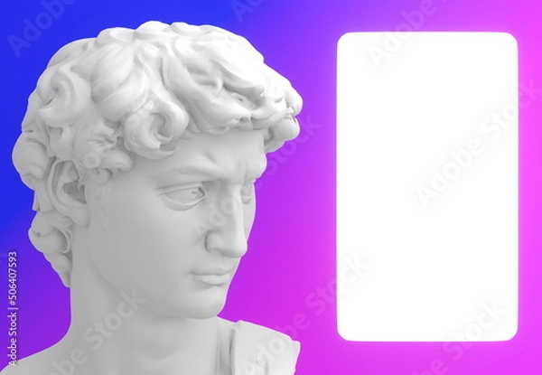 Fototapeta 3d rendering illustration of David statue with a text placeholder