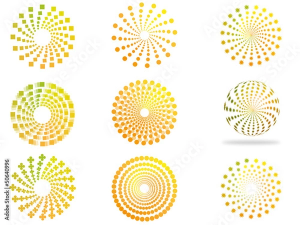 Obraz Creative circles yellow green shades