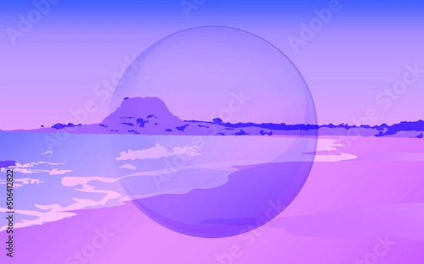 Fototapeta Landscape in purple shades. Background for presentations or virtual reality concepts.