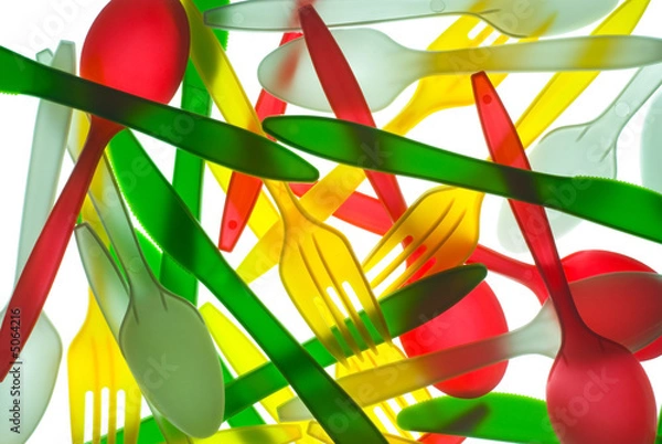 Obraz colorful  plastic Cutlery