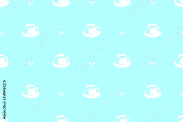 Fototapeta Seamless pattern on the theme of coffee.