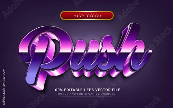 Fototapeta push 3d style text effect
