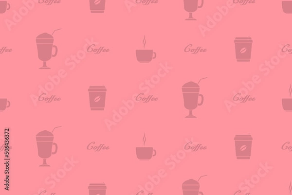 Fototapeta Seamless pattern on the theme of coffee.