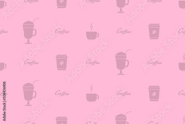 Fototapeta Seamless pattern on the theme of coffee.