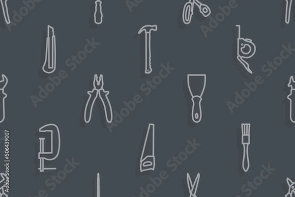 Obraz Seamless pattern on the theme of tools and repairs.