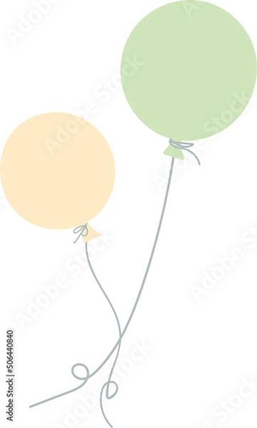 Fototapeta Balloons isolated Vector illustration on white background.