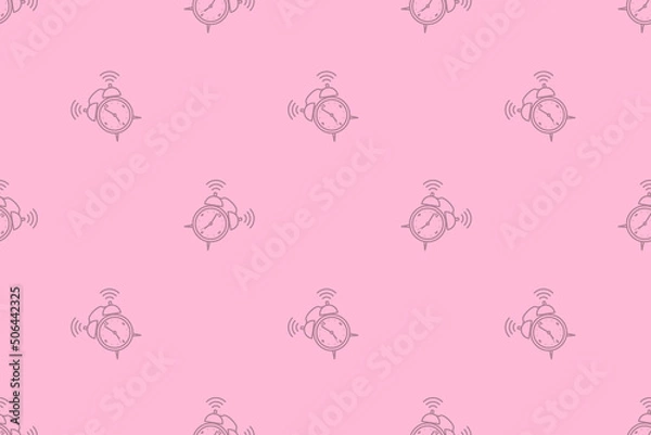 Fototapeta Seamless pattern from alarm clocks. Background on the theme of clocks, alarm clocks.