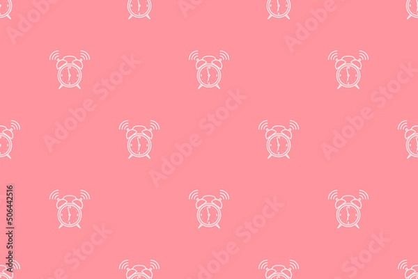 Fototapeta Seamless pattern from alarm clocks. Background on the theme of clocks, alarm clocks.