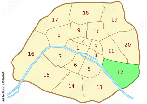 Obraz Plan du 2ème arrondissement de Paris