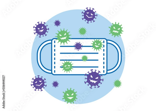 Fototapeta 汚いマスクのイラスト