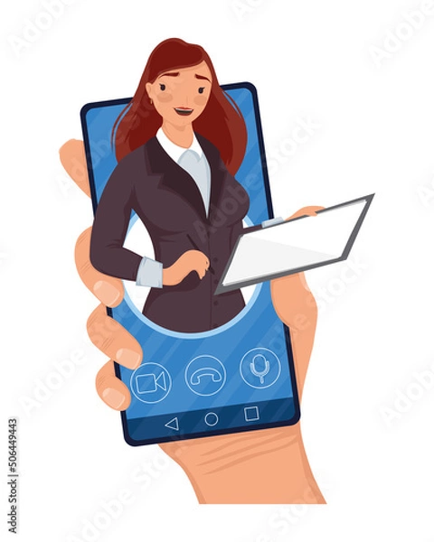 Fototapeta busineswoman in smartphone