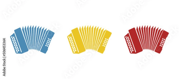 Fototapeta accordion icon on a white background, vector illustration