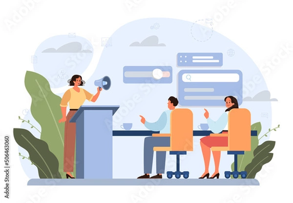 Fototapeta Business people work in team big. Collection of creative teamwork.