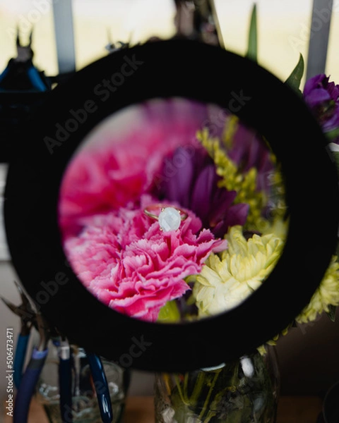 Obraz Ring on flowers Magnified 