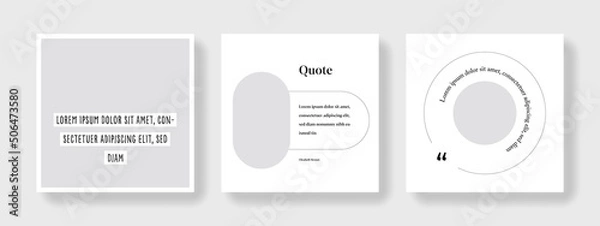 Obraz Minimal and trendy social media layouts, clean editable graphic templates for web, instagram and facebook, square design for banner advert