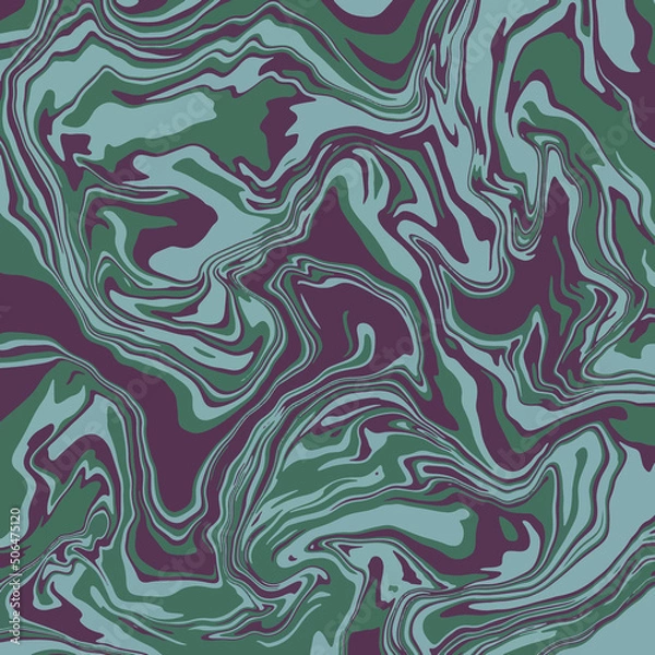 Obraz Fluid art texture. Abstract background with swirling paint effect. Liquid acrylic picture that flows and splashes. Mixed paints for interior poster. Blue, green, brown overflowing colors