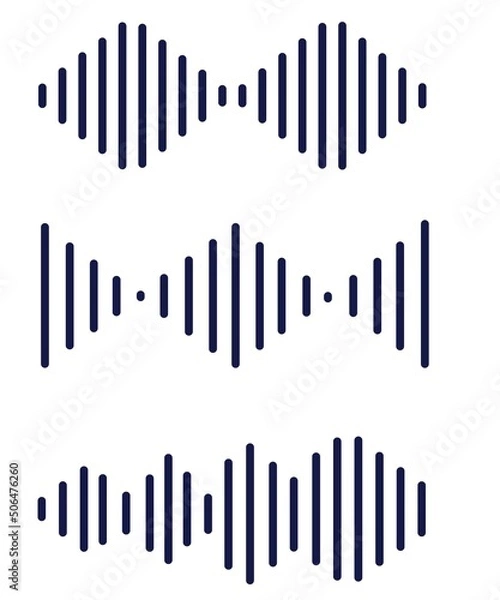 Fototapeta Sound wawe simple vector icons